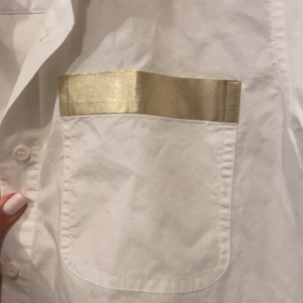 Oversized Button-Down With Gold Stripes - image 2